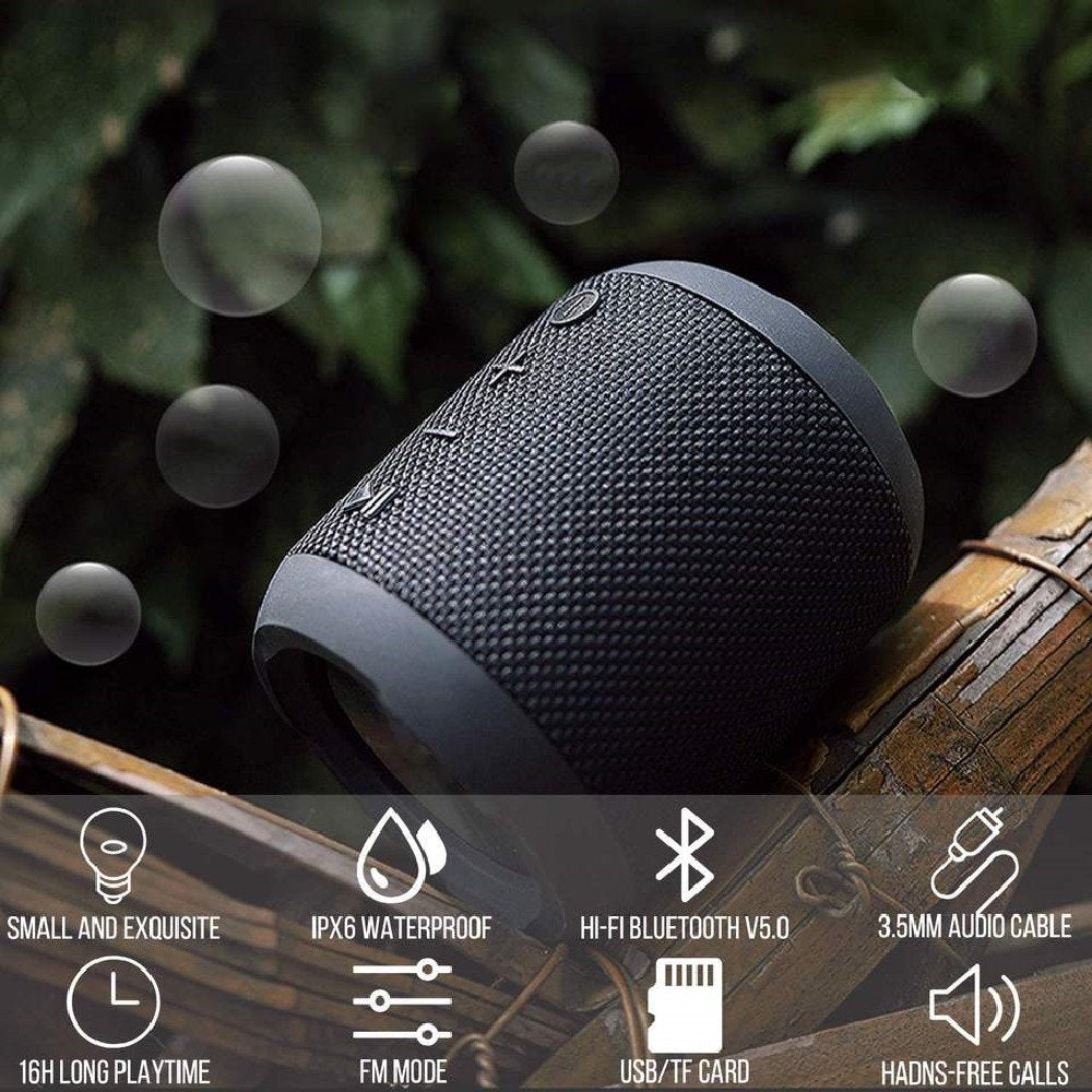 Bluetooth Speakers Portable Wireless, IPX6 Waterproof Outdoor Speaker with Subwoofer, TWS Dual Pairing Speakers Small Bluetooth Speaker