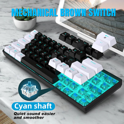 V900 RGB Mechanical Keyboard 61-Key Gaming Keyboard Blue Switches Durable Compact Various Lighting Modes Keyboard